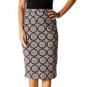 Enigma Beige Printed Brunch Pencil Skirt